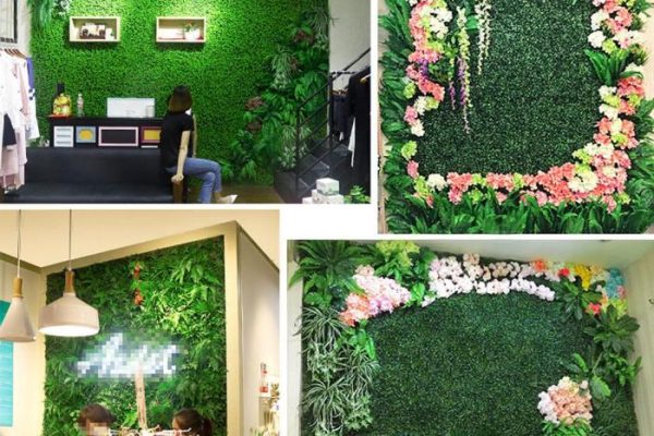 Fake grass wall decor