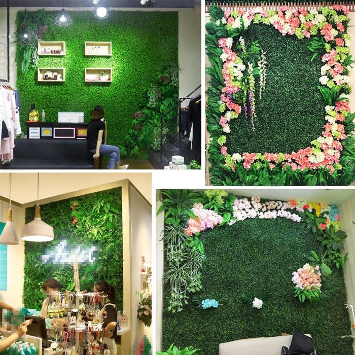 Fake grass wall decor