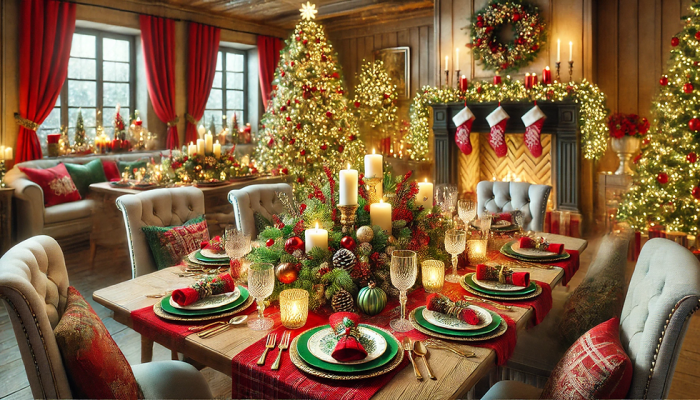 Dining table decor for christmas