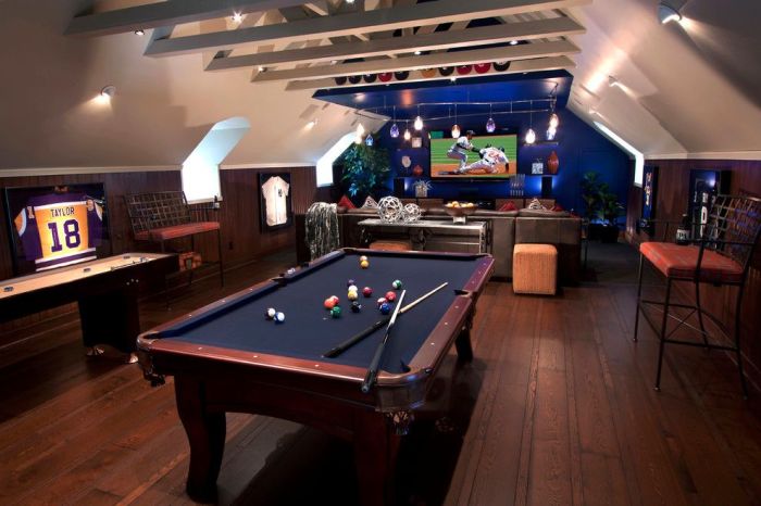 Pool table room wall decor