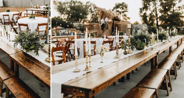 Farmhouse table decor wedding