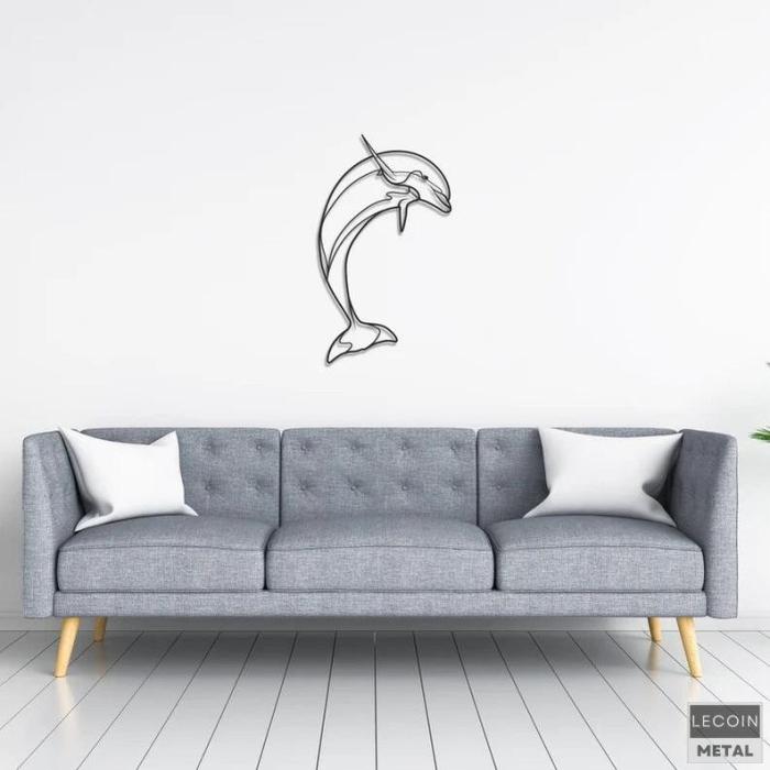 Metal dolphin wall decor