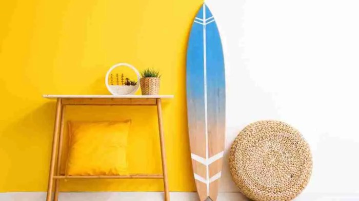 Mini surfboard wall decor