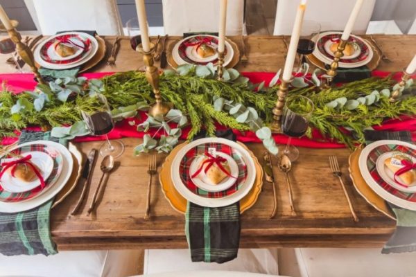 Christmas console table decor