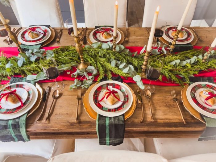 Christmas console table decor