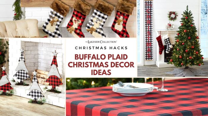 Buffalo check christmas table decor