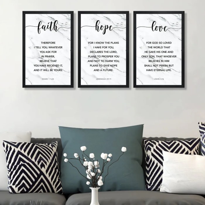 Faith hope love wall decor