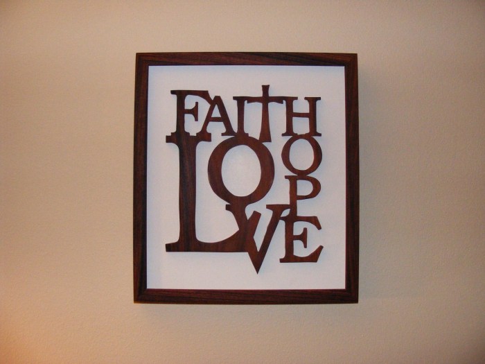 Faith hope love wall decor