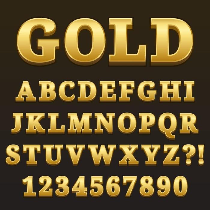 Gold letters for wall decor