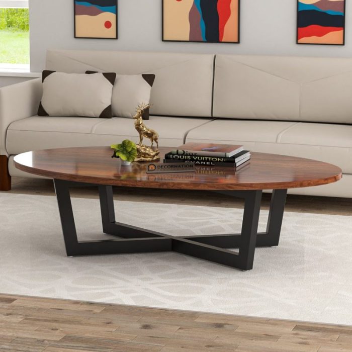 Oval coffee table decor