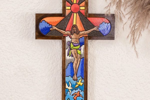 Wood cross wall decor