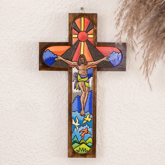 Wood cross wall decor